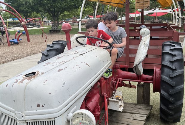 kids on a tractor