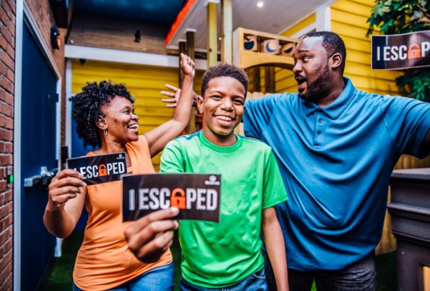 a family enjoying one of the fun escape rooms in Houston