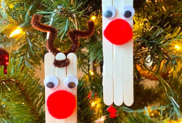 DIY Christmas Ornaments: Popsicle Stick Reindeer Ornament