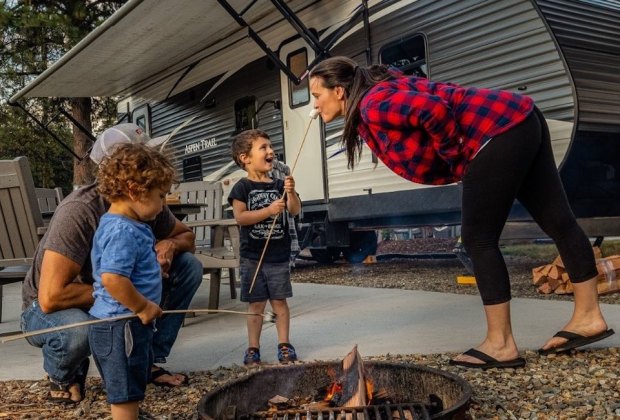 Image of family camping in Connecticut - Fall Bucket List