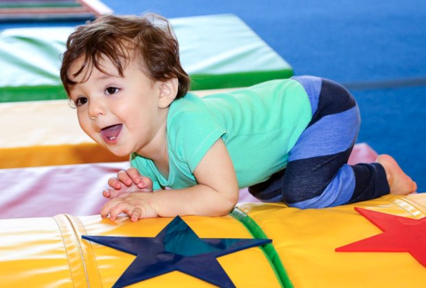 Photo of toddler on a gym mat - Things To Do with Preschoolers in CT