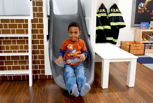 Play Street Museum: Sliding in the FDNY station