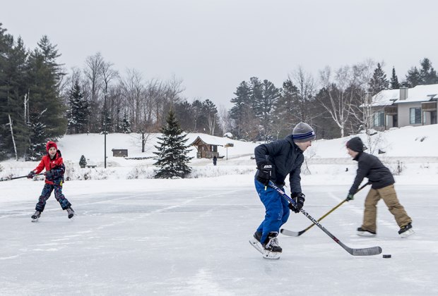 play a game of pick-up hockey Things to Do in Lake Placid on a Winter Vacation Status message