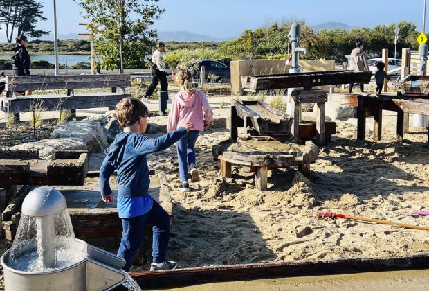 Exploring San Francisco's New Presidio Tunnel Tops with Kids: Get wet in the water features!