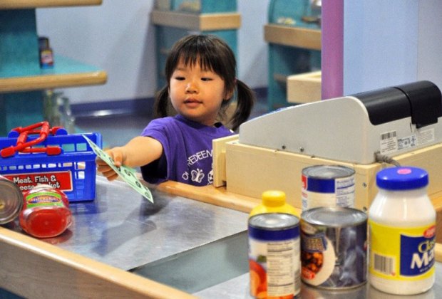 Check me out as I check you out, at Pretend City Children's Museum.