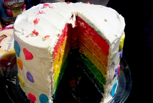 Birthday Cake Ideas for a Kids' Birthday Party: Tye-dye or rainbow dye your cake