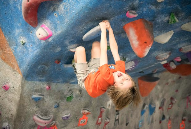30 Fun Indoor Activities for Kids around Boston Don't climb mom's walls; climb these! Photo courtesy of Rock Spot Climbing