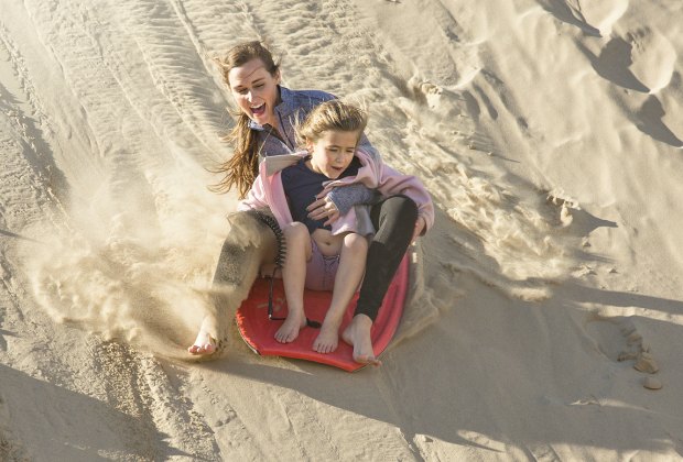 best 100 things to do in Los Angeles: sand sledding the Venice sand berms