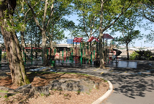 DeWitt Clinton Park's shady playground