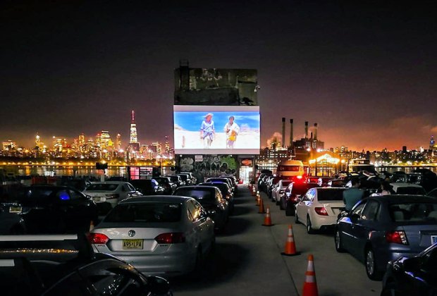 Skyline Drive-In car parked to watch a drive-in movie