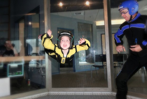 Skydiving and Surfing Under One Roof in Nashua Kids as young as can "fly!" Photo courtesy of SkyVenture
