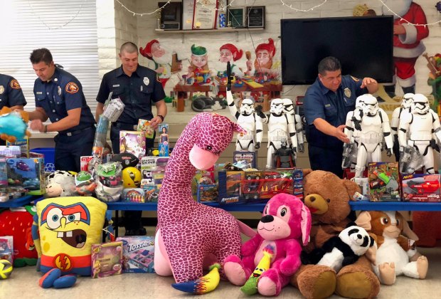 donating stuffed animals to fire department