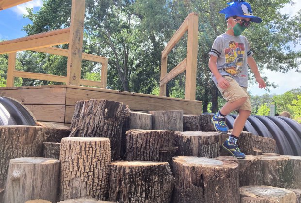 Houston Arboretum Playscape Stump Scramble.