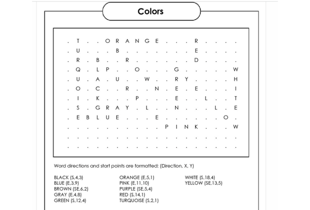 Printable Word Puzzles for Kids: Create your own word search with Super Teacher Worksheets.