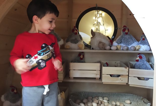 Woodland Indoor Playground Is a Treasure for NJ Tots (and Moms) Collect some eggs in the cute little chicken coop.
