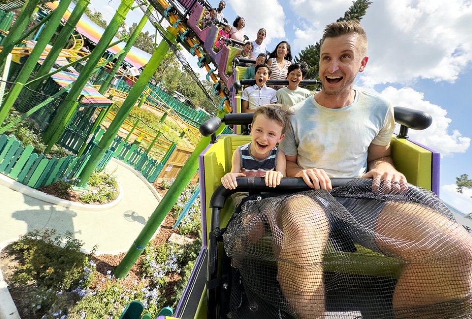 Get ready for smiles and thrills on the Trolls Trollercoaster. Photo courtesy of NBC Universal