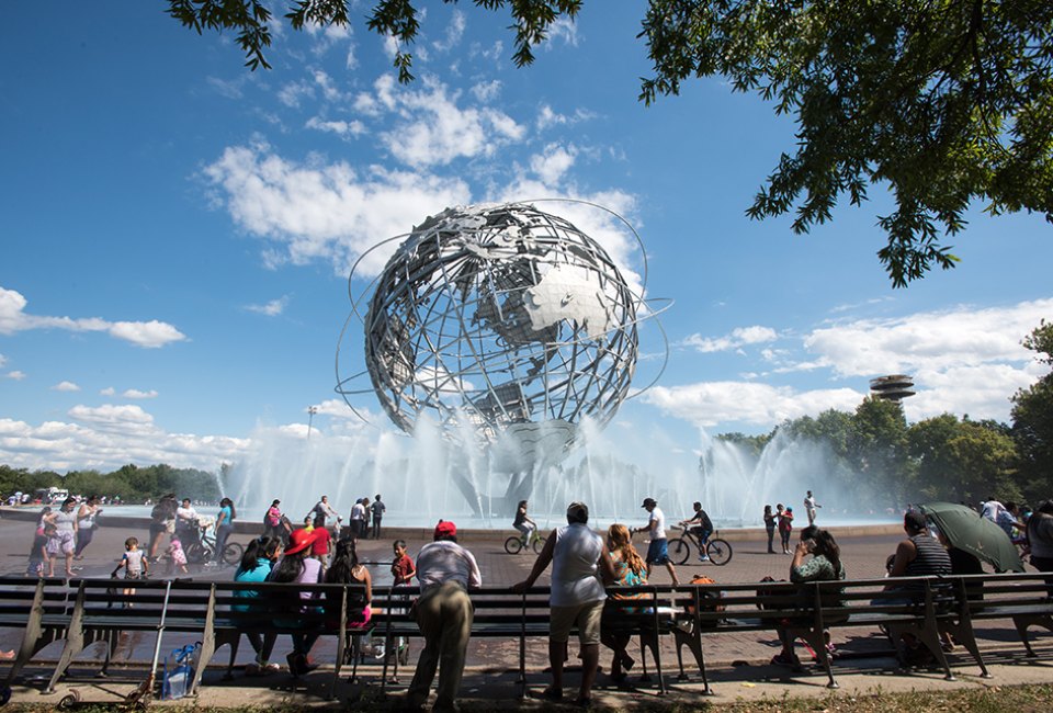 The iconic Unisphere is always a draw. Photo by Julienne Schaer for NYCgo