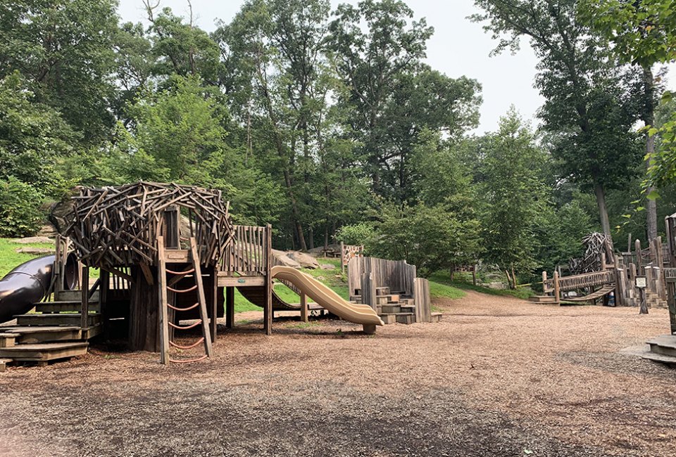 The Greenburgh Nature Center has an inventive playground that's admission-free and open to all to enjoy. 