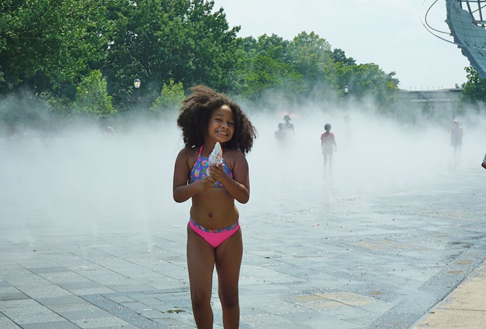 Frolic in the Fountain of the Fairs, one of our 100 favorite free things to do this summer in NYC. 