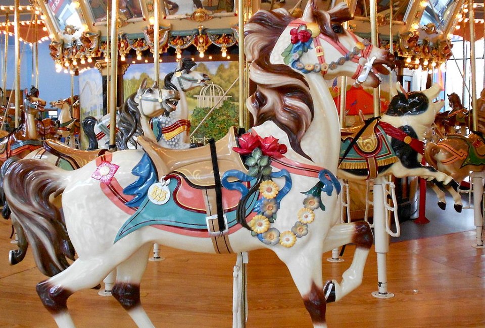 Choose your favorite animal for a fun time on Please Touch Museum's Carousel Ride