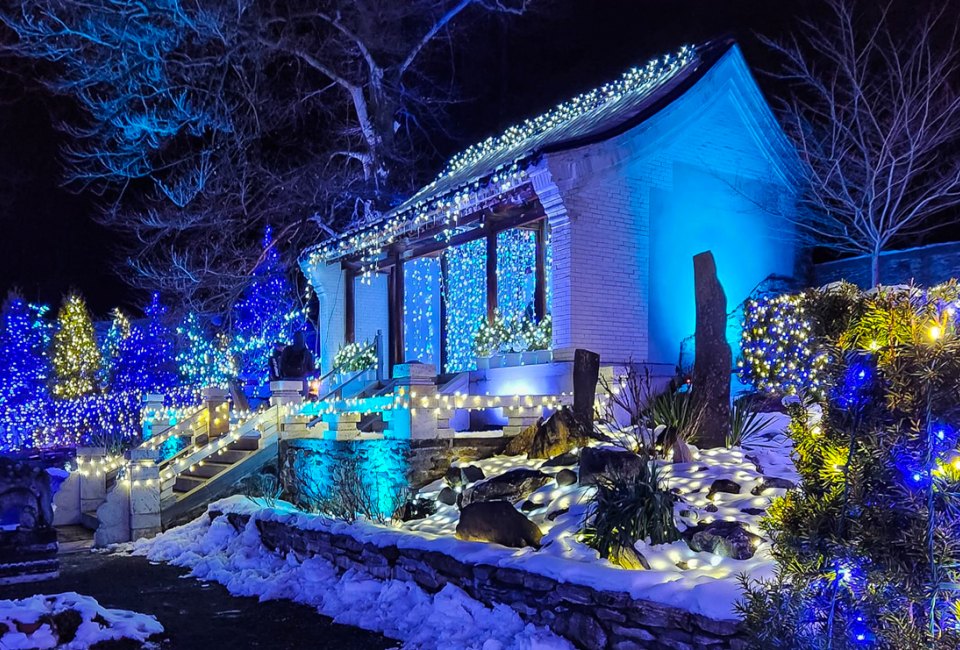 See what's merry and bright this season at the best holiday lights drive-thrus and Christmas light shows in Boston! Naumkeag Winterlights photo courtesy of The Trustees of Reservations