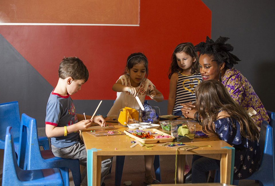 Kids participate in hands-on art projects at ColorLab at the Brooklyn Children's Museum.