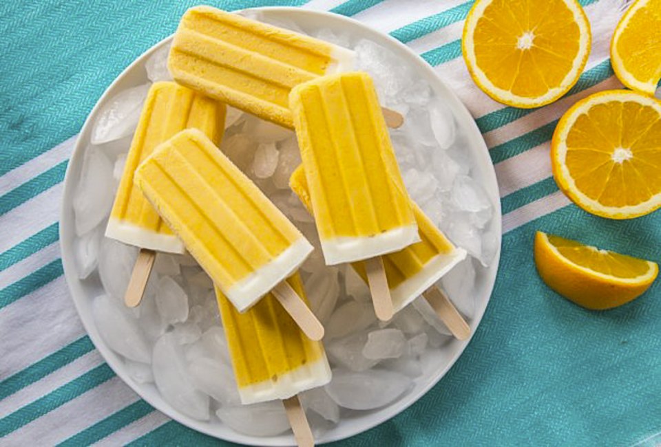 Orange cream popsicles taste like childhood on a stick! Photo courtesy of jellytoastblog.com