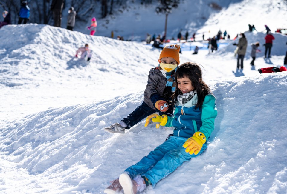 Playing in the snow is one of our favorite reasons to go to Wrightwood!  Photo credit Mountain High Resort