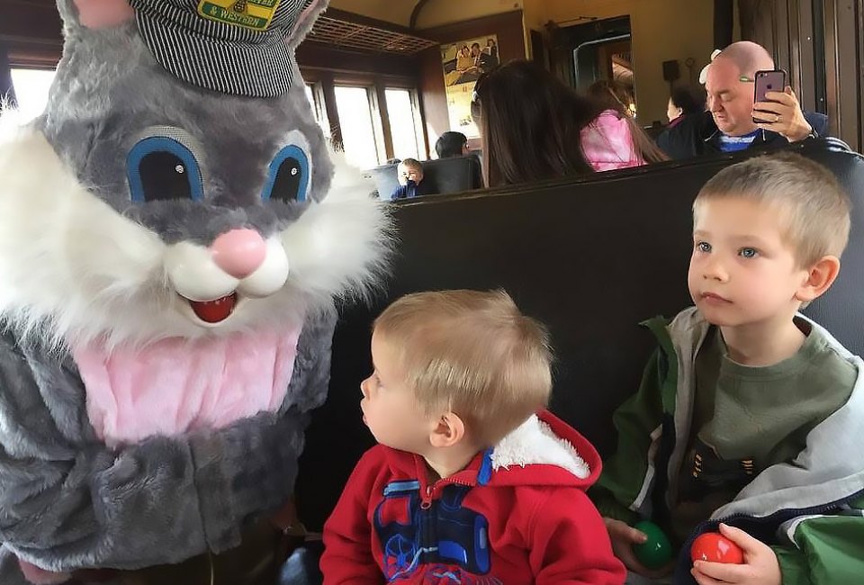Hop aboard the Cottontail Limited to go on an egg hunt and meet the Easter Bunny. Photo courtesy of the Black River Western Railroad