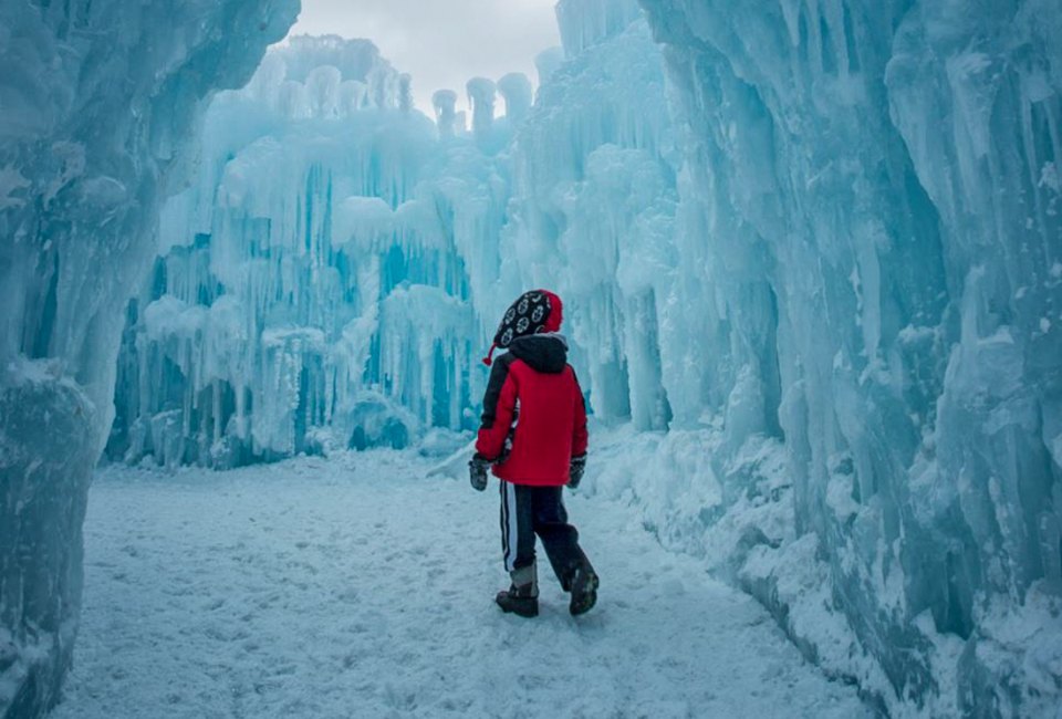 The Best Winter Day Trips Near Chicago for Kids Visit the Ice Castles in Wisconsin. Photo courtesy of Geneva National Resort
