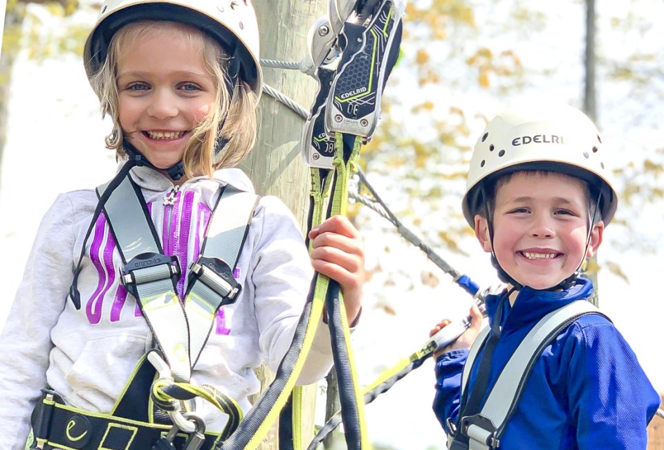 Fall day trips offer relaxation, natural beauty, or high-flying fun. Photo courtesy of Monkey Trunks Zipline and High Ropes Adventure