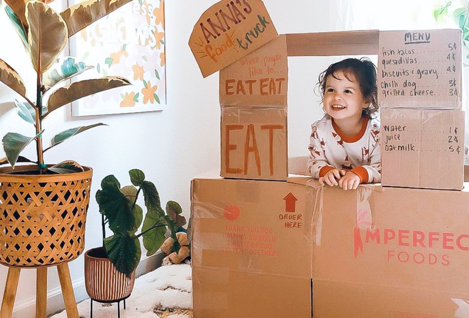 There are so many fun ways to reuse your Imperfect Foods boxes. Photo courtesy of Imperfect Foods