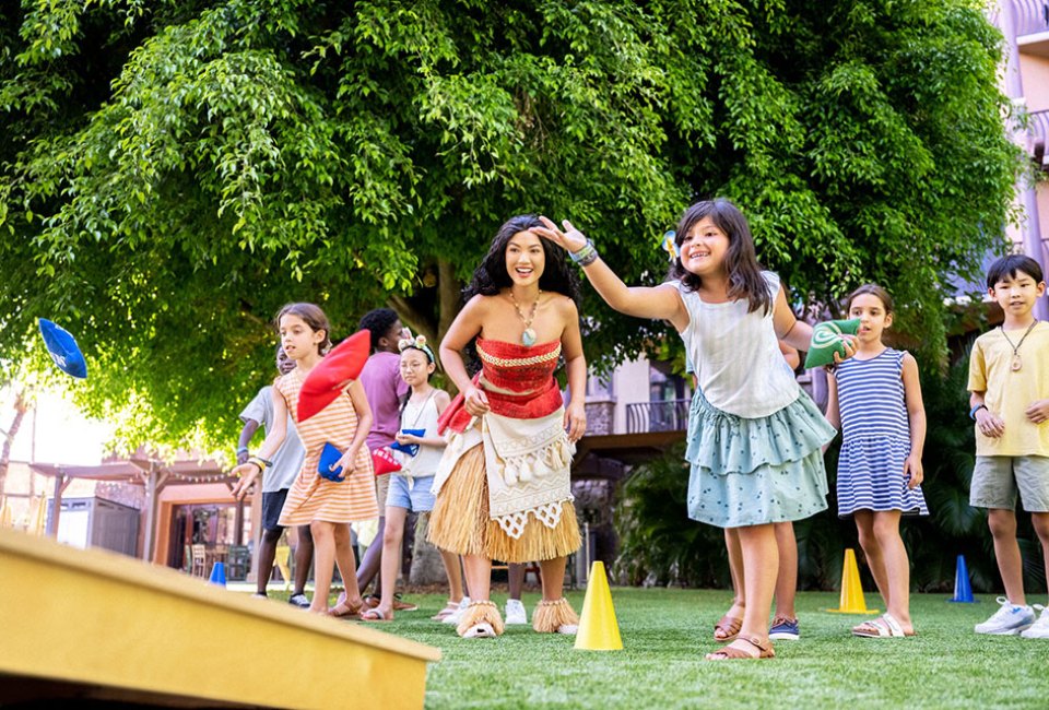 Moana and other Disney characters often visit the kids club at Aulani, a Disney Resort & Spa.