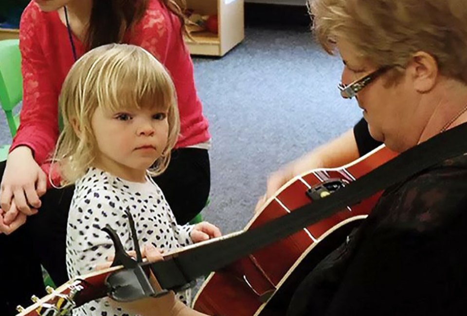 Children can take part in music classes at the Adler Center in Plainview. Photo courtesy of the center