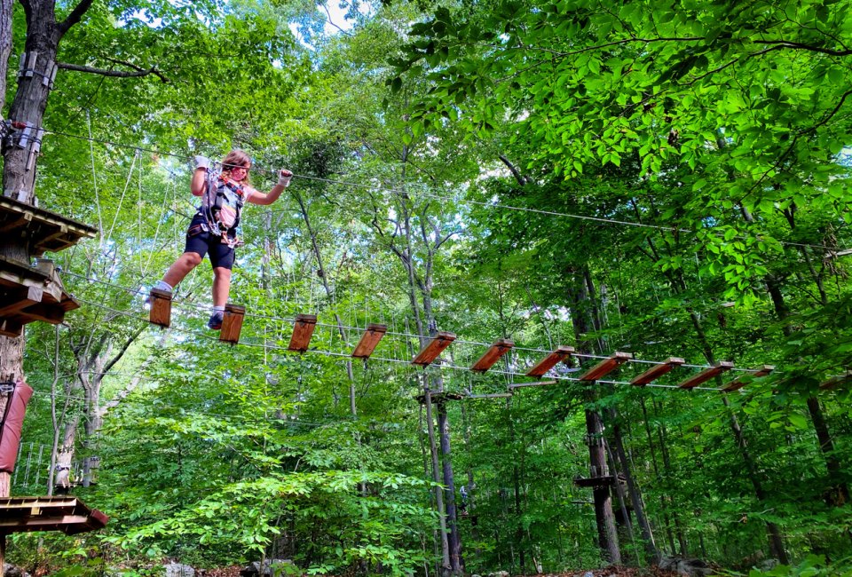 Let the kids test their bravery with an Adventure Park challenge. Photo by Ally Noel