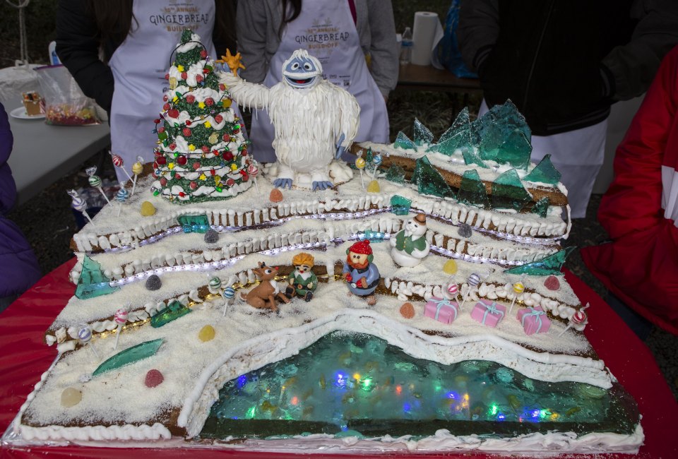 AIA's annual gingerbread build-off produces unparalleled gingerbread houses and a unique holiday viewing experience for the family. Photo courtesy of Rhonda Lowe.