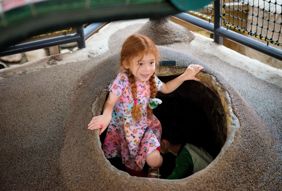 Kiddos can climb through the famous Ant Tunnel. Photo courtesy of Kidspace