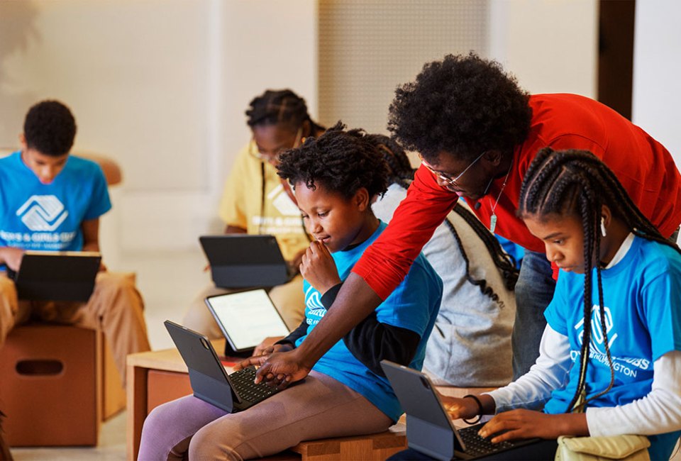 Kids can learn coding, video skills, and more during free Apple Camps at the Apple Store. Photo courtesy of Apple