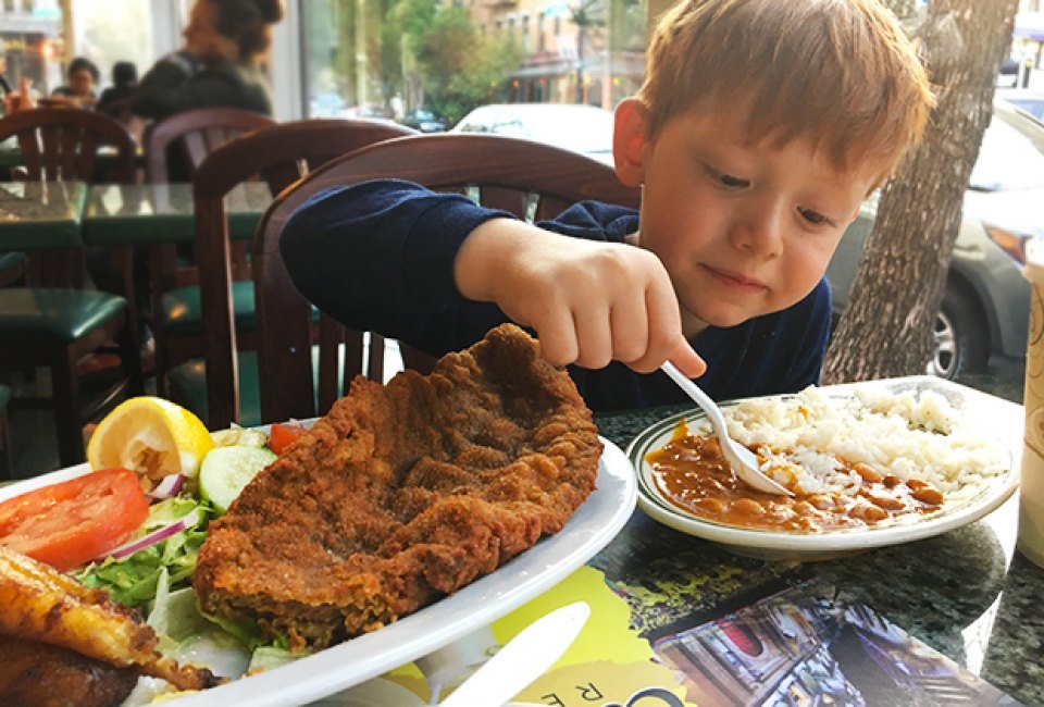 Tierras Colombianas traditional dishes win over kids with yummy comfort food. Photo by Sydney Ng