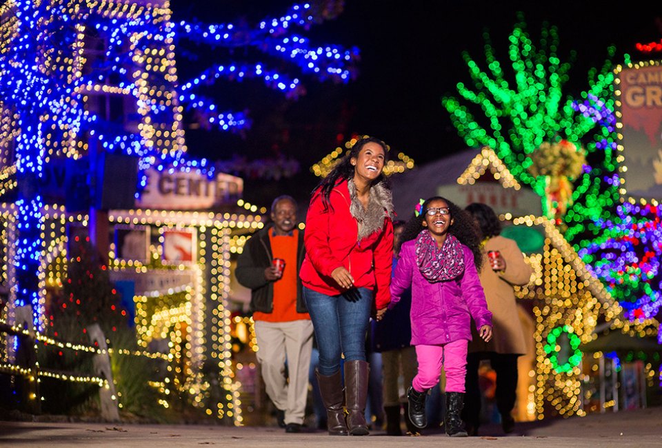 Become immersed in holiday magic with evenings full of festive music, millions of dazzling lights nd more at Stone Mountain Christmas. Photo courtesy of Stone Mountain