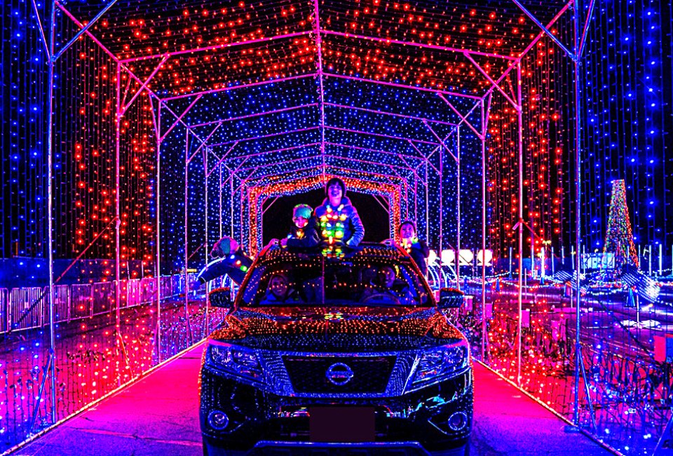 The dazzling Shine Light Show is a leisurely drive through illuminated installations for all ages. Photo courtesy of the event