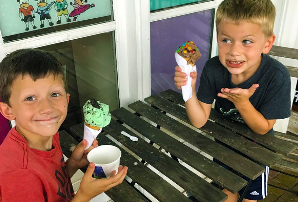 Best Ice Cream Spots in Atlanta for Kids Whether you eat it in a bowl or in a cone, the ice cream from Four Fat Cows will have you drooling for more! Photo by the author