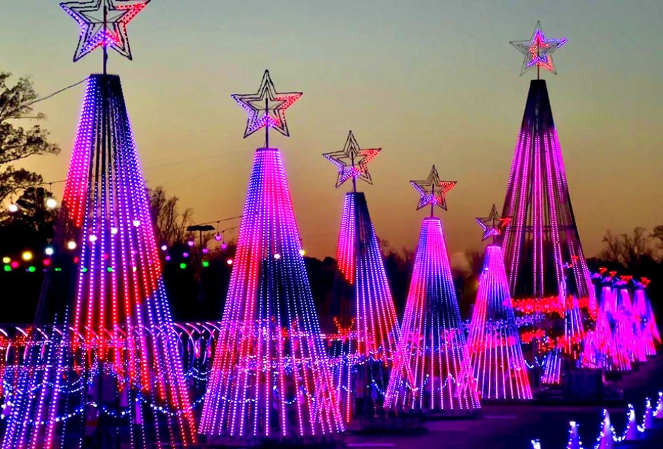 Drive through the immerse wonderland of light displays, all synchronized to fun holiday classics at Shine Light Show. Photo by Bruce Johnson