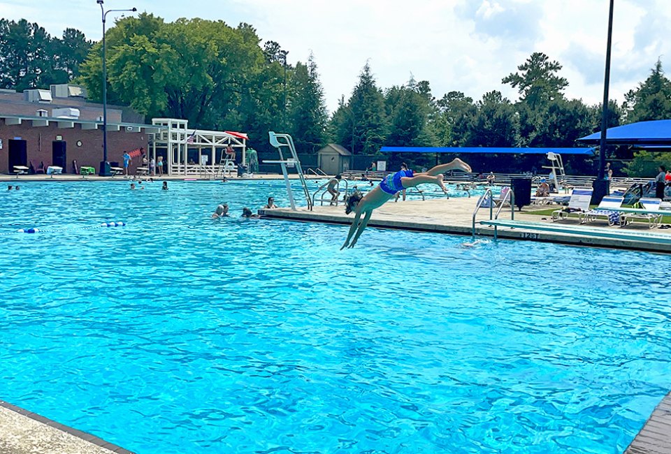 Dive into cooling relief at Roswell Area Park pool. Photo by the author