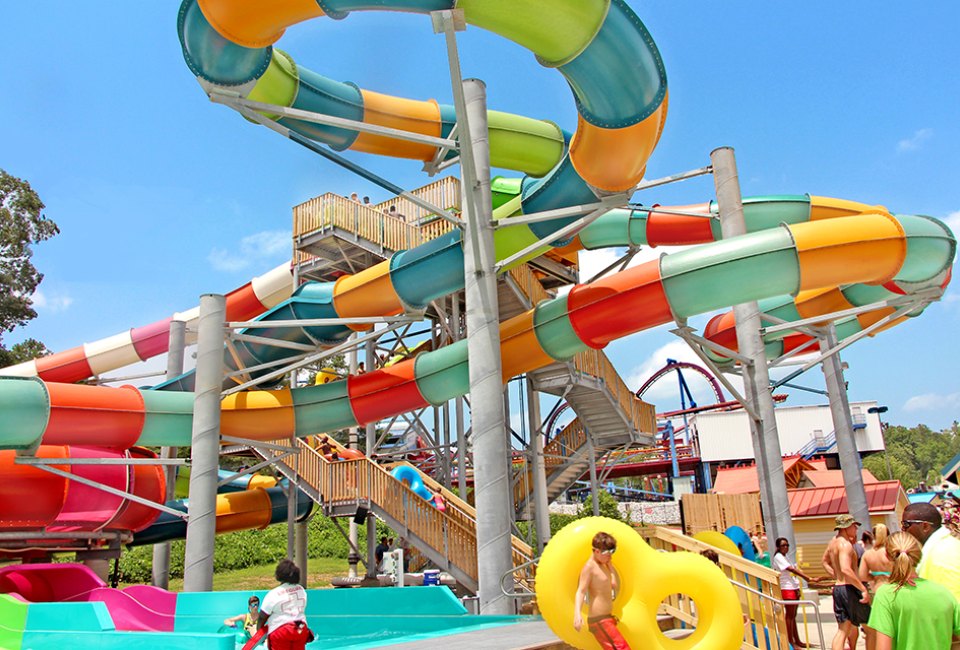 Best Outdoor Water Parks in Atlanta for Family Fun Conquer the slides at Six Flags White Water. Photo courtesy of Six Flags White Water