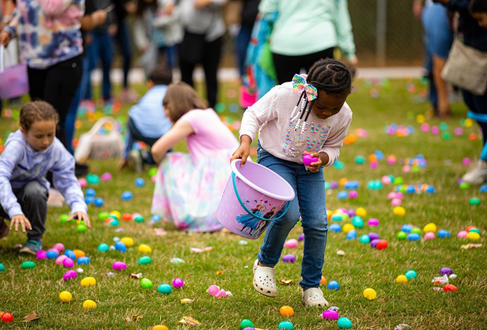 Bring baskets to collect Easter eggs at the Easter Egg Hunt & Eggs-stra Special Needs Egg Hunt in Norcross. Photo courtesy of the event