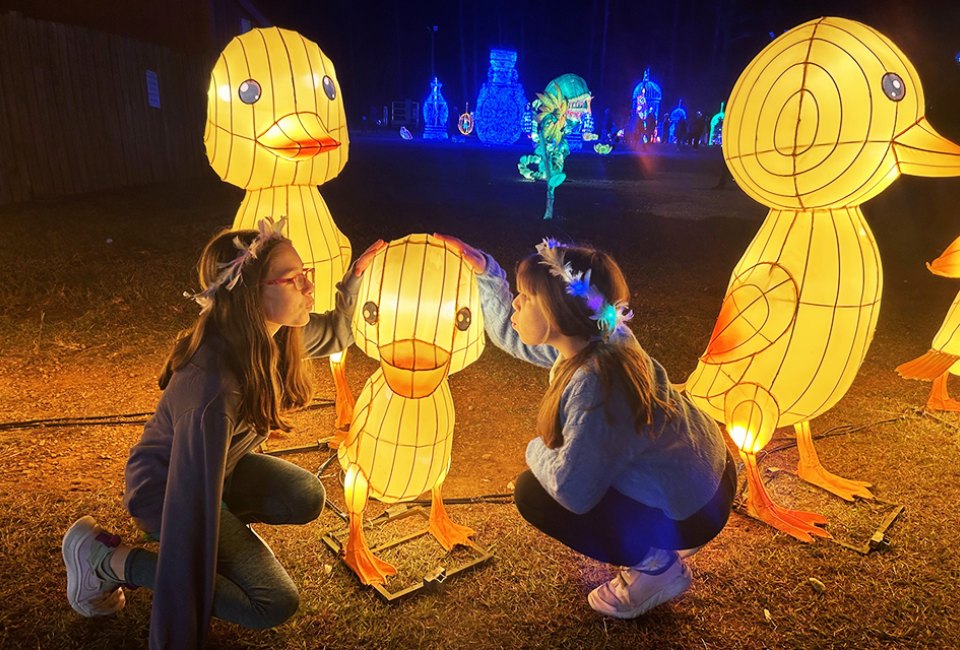 Kids can get up close to the adorable handcrafted creatures at Winter Lantern Festival Atlanta! 