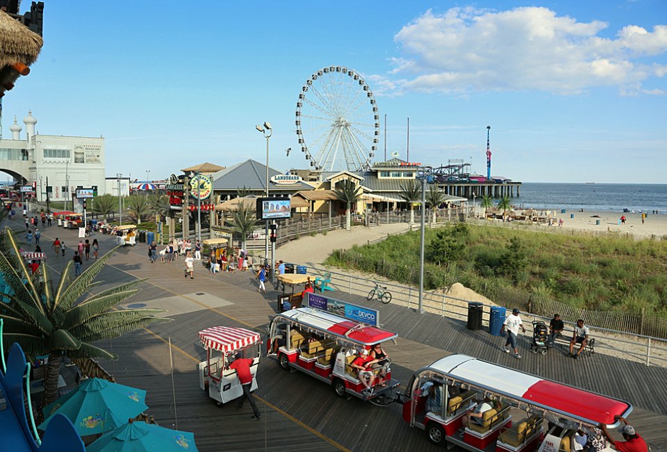Beyond the casinos, Atlantic City is an all-ages playground, with boardwalk amusements, beach access, and more fun. 