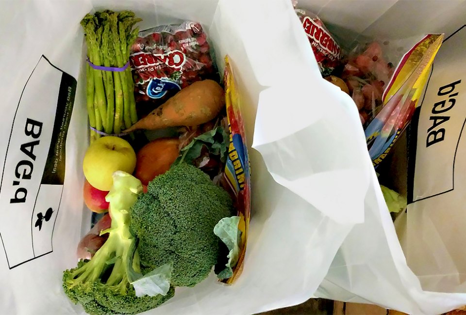Bag'd Atlanta offers delivery of local fruits and vegetables with optional add-ons of other food staples.