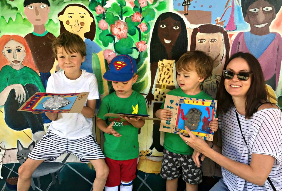 Family art workshop at Barnsdall Art Sundays. Photo courtesy of Barnsdall Art Park Foundation